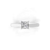 0.50Ct Lab Grown Diamond Square Cut Solitaire Ring 14K Fine Gold