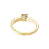 Square Solitaire 14K Fine Gold Lab Grown Diamond Ring 0.75Ct