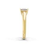 Square Solitaire 14K Fine Gold Lab Grown Diamond Ring 0.75Ct