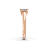 Lab Grown Square Cut Diamond 1.00Ct Solitaire 14K Fine Gold Ring