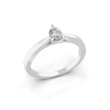 Lab Grown Diamond 0.50Ct Pear Cut Solitaire Ring 14K Fine Gold