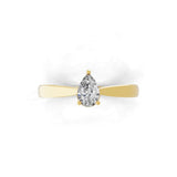 Lab Grown Diamond 0.50Ct Pear Cut Solitaire Ring 14K Fine Gold