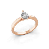 14K Fine Gold Pear Solitaire Ring Lab Grown Diamond 0.75Ct