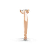14K Fine Gold Pear Solitaire Ring Lab Grown Diamond 0.75Ct