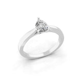 14K Fine Gold Pear Solitaire Ring Lab Grown Diamond 0.75Ct