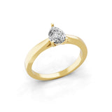 14K Fine Gold Pear Solitaire Ring Lab Grown Diamond 0.75Ct