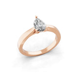 Solitaire Lab Grown Pear Cut Diamond Ring 1.25Ct 14K Fine Gold