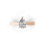 Solitaire Lab Grown Pear Cut Diamond Ring 1.25Ct 14K Fine Gold