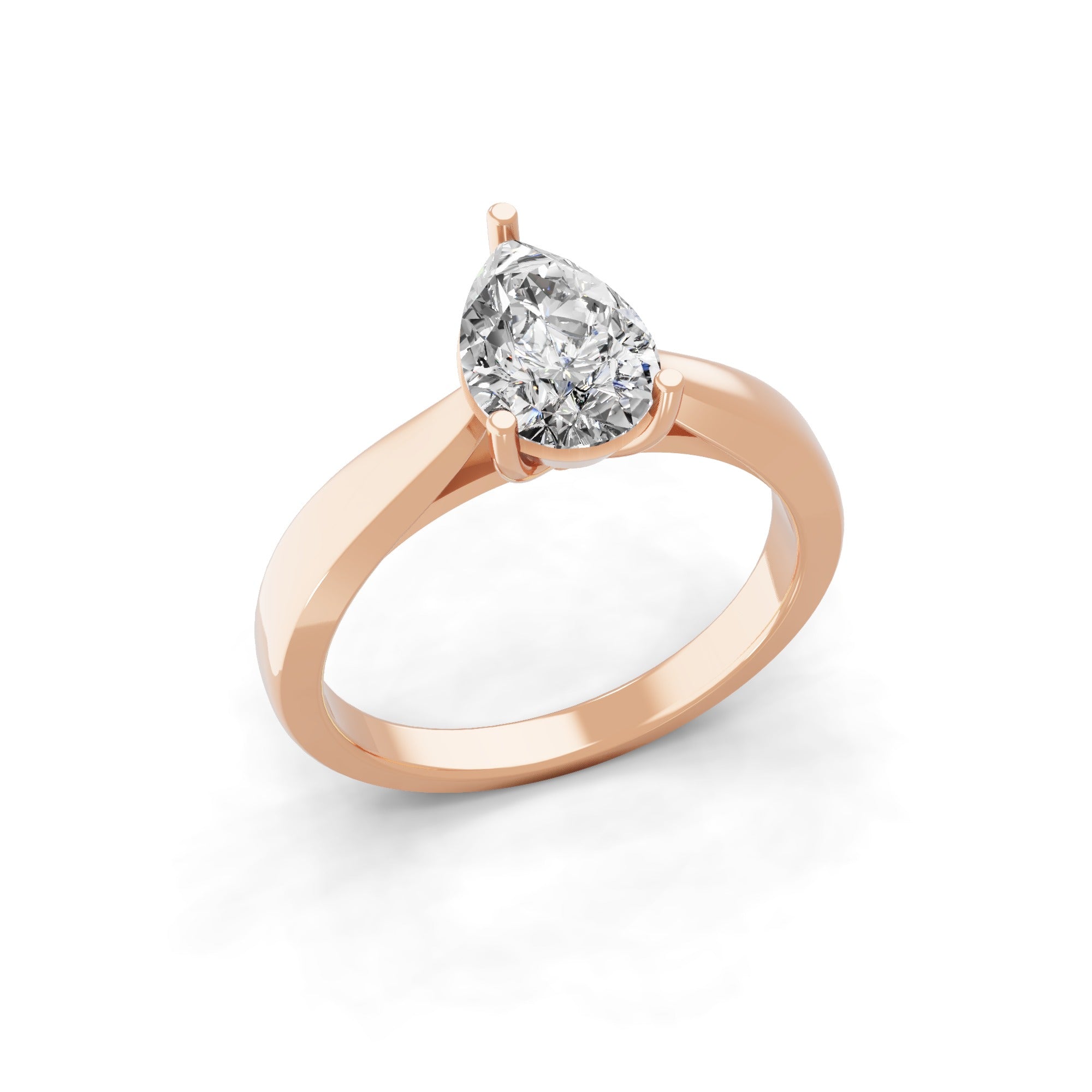 1.90Ct Lab Grown Diamond Pear Cut Solitaire Ring 14K Fine Gold