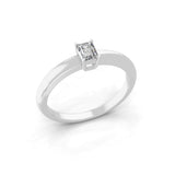 Emerald Cut Solitaire 14K Fine Gold Lab Grown Diamond Ring 0.22Ct