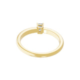 Emerald Cut Solitaire 14K Fine Gold Lab Grown Diamond Ring 0.22Ct