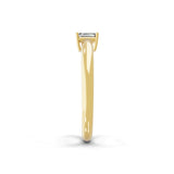 Emerald Cut Solitaire 14K Fine Gold Lab Grown Diamond Ring 0.22Ct