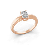 Lab Grown Emerald Cut Diamond 0.50Ct Solitaire 14K Fine Gold Ring