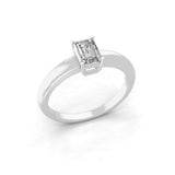 Lab Grown Emerald Cut Diamond 0.50Ct Solitaire 14K Fine Gold Ring