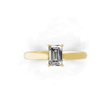 Lab Grown Emerald Cut Diamond 0.50Ct Solitaire 14K Fine Gold Ring