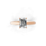 14K Fine Gold Emerald Cut Solitaire Ring Lab Grown Diamond 1.00Ct