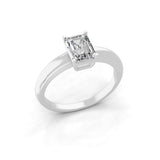 14K Fine Gold Emerald Cut Solitaire Ring Lab Grown Diamond 1.00Ct