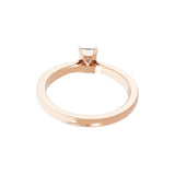 Solitaire Lab Grown Emerald Cut Diamond Ring 0.50Ct 14K Fine Gold