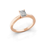 Solitaire Lab Grown Emerald Cut Diamond Ring 0.50Ct 14K Fine Gold