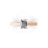 Solitaire Lab Grown Emerald Cut Diamond Ring 0.50Ct 14K Fine Gold