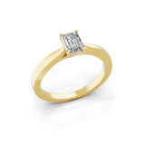 Solitaire Lab Grown Emerald Cut Diamond Ring 0.50Ct 14K Fine Gold