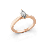 Marquise Solitaire 14K Fine Gold Lab Grown Diamond Ring 0.50Ct