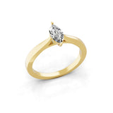 Marquise Solitaire 14K Fine Gold Lab Grown Diamond Ring 0.50Ct
