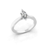 Lab Grown Marquise Cut Diamond 0.75Ct Solitaire 14K Fine Gold Ring
