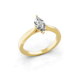 Lab Grown Marquise Cut Diamond 0.75Ct Solitaire 14K Fine Gold Ring