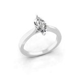 14K Fine Gold Marquise Solitaire Ring Lab Grown Diamond 1.00Ct