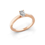 14K Fine Gold 0.50 Ct Lab Grown Diamond Oval Cut Solitaire Ring