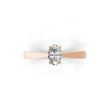 14K Fine Gold 0.50 Ct Lab Grown Diamond Oval Cut Solitaire Ring