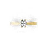 14K Fine Gold 0.50 Ct Lab Grown Diamond Oval Cut Solitaire Ring