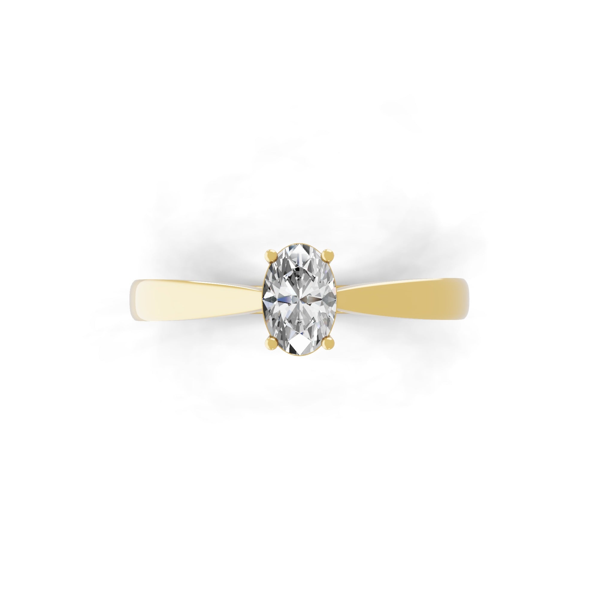 14K Fine Gold 0.50 Ct Lab Grown Diamond Oval Cut Solitaire Ring