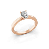 Solitaire Lab Grown Oval Cut Diamond Ring 0.75Ct 14K Fine Gold