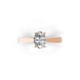 Solitaire Lab Grown Oval Cut Diamond Ring 0.75Ct 14K Fine Gold