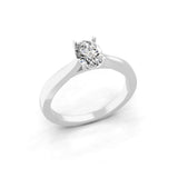 Solitaire Lab Grown Oval Cut Diamond Ring 0.75Ct 14K Fine Gold