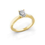 Solitaire Lab Grown Oval Cut Diamond Ring 0.75Ct 14K Fine Gold