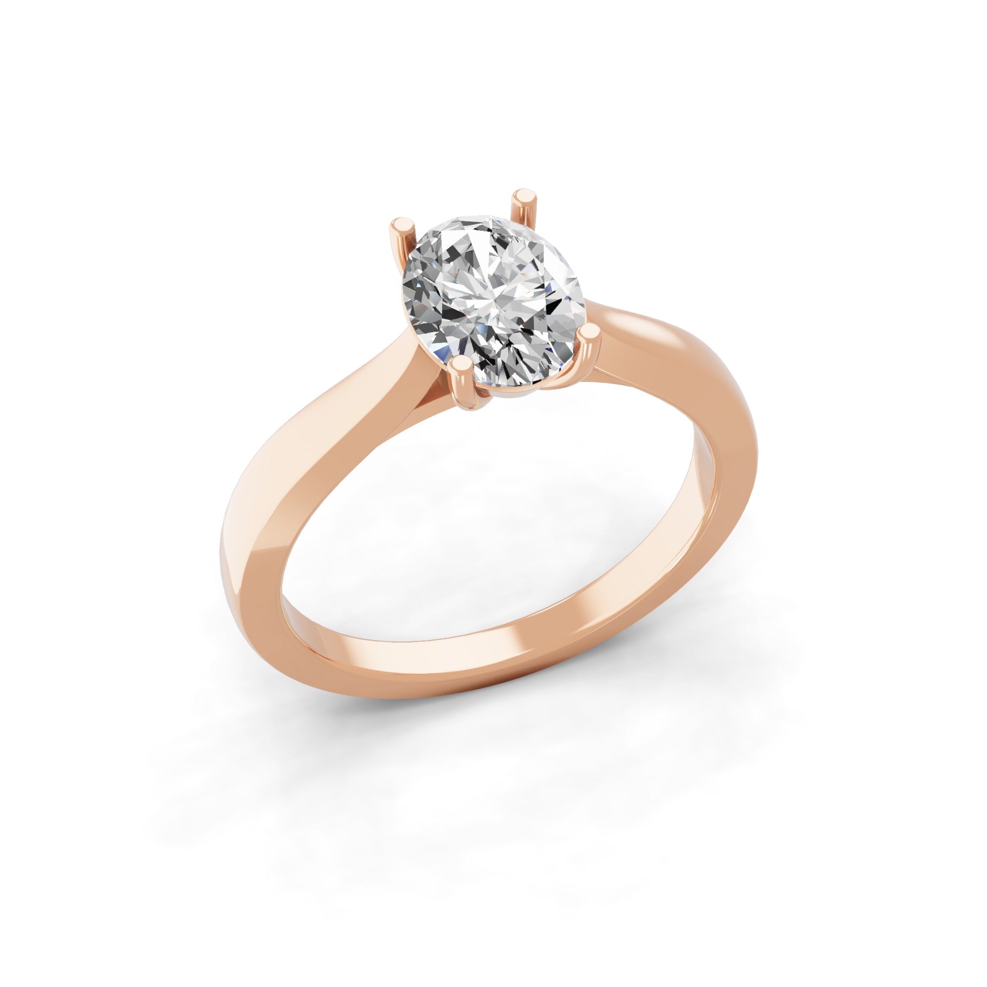 1.25Ct Lab Grown Diamond Oval Cut Solitaire Ring 14K Fine Gold