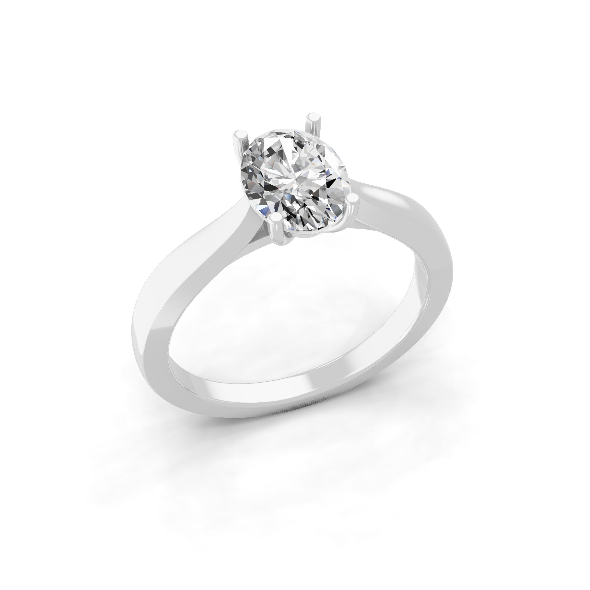 1.25Ct Lab Grown Diamond Oval Cut Solitaire Ring 14K Fine Gold