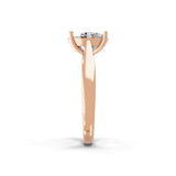 Oval Solitaire 14K Fine Gold Lab Grown Diamond Ring 1.45Ct