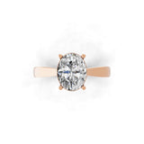 Oval Solitaire 14K Fine Gold Lab Grown Diamond Ring 1.45Ct