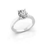 Oval Solitaire 14K Fine Gold Lab Grown Diamond Ring 1.45Ct