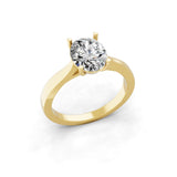 Oval Solitaire 14K Fine Gold Lab Grown Diamond Ring 1.45Ct