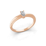 Lab Grown Oval Cut Diamond 0.28Ct Solitaire 14K Fine Gold Ring