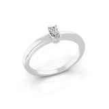 Lab Grown Oval Cut Diamond 0.28Ct Solitaire 14K Fine Gold Ring