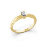 Lab Grown Oval Cut Diamond 0.28Ct Solitaire 14K Fine Gold Ring