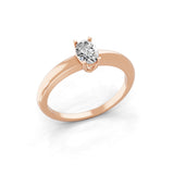 14K Fine Gold Oval Solitaire Ring Lab Grown Diamond 0.50Ct