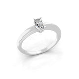 14K Fine Gold Oval Solitaire Ring Lab Grown Diamond 0.50Ct
