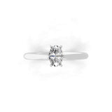 14K Fine Gold Oval Solitaire Ring Lab Grown Diamond 0.50Ct